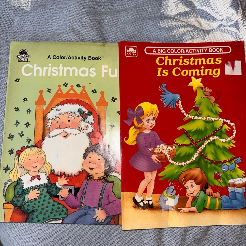 Vintage 1990s Merrigold Press & Golden Christmas Coloring/Activity Books Unused